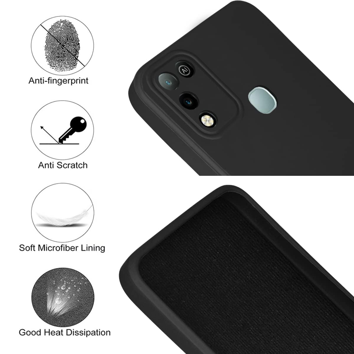 For Infinix Hot 11 Play Back Cover Case (Matte Finish Silicone with Inside Fiber Cloth)