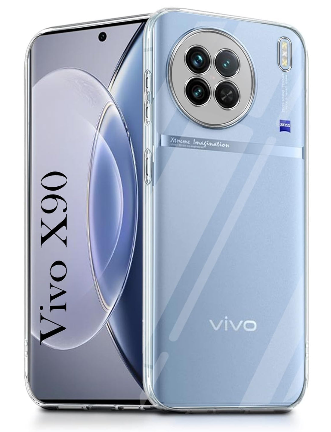 For Vivo X90 Back Cover (Silicone Clear Shockproof Case with Camera Protection | Soft and Flexible | Transparent)