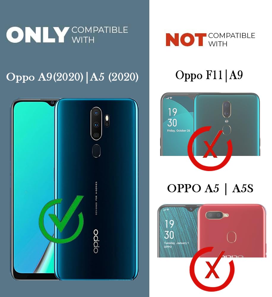 For Oppo A5 (2020) | Oppo A9 (2020) Back Cover Case (Dual Layer Hybrid Armor | Ring Holder & Kickstand in-Built | 360 Degree Shockproof Protection)