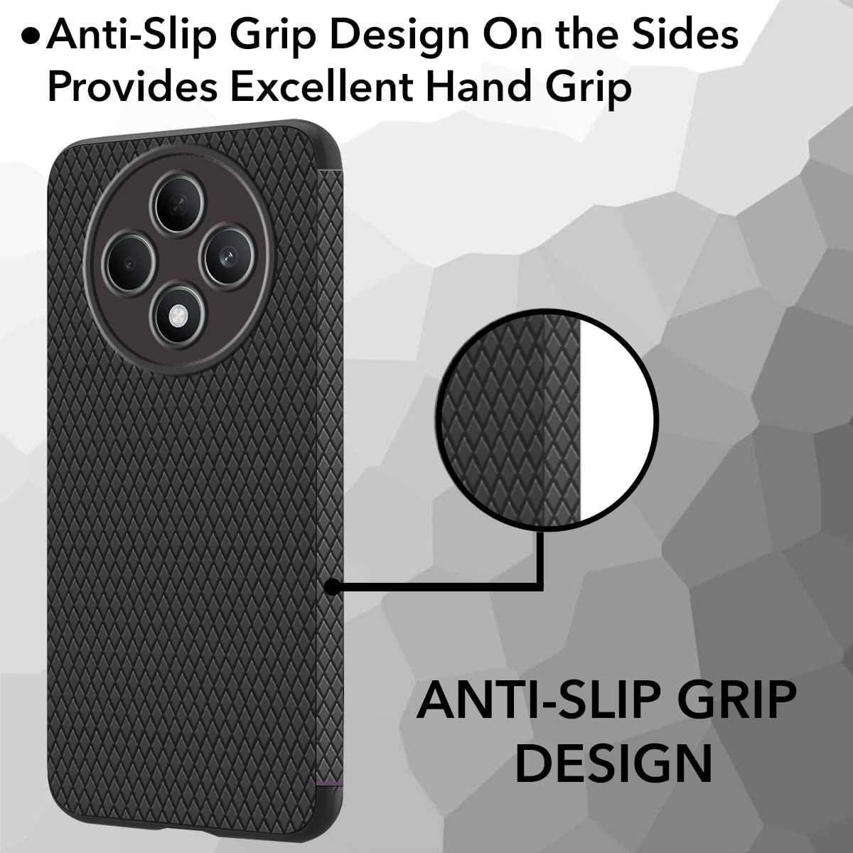 For Oppo Reno 12F 5G Back Cover Case  (Liquid Silicone | Side Grip | Camera Protection)