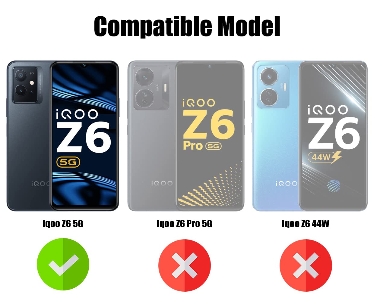 For Vivo iQOO Z6 5G Back Cover Case (Shockproof Polycarbonate Layer Hybrid Armor)