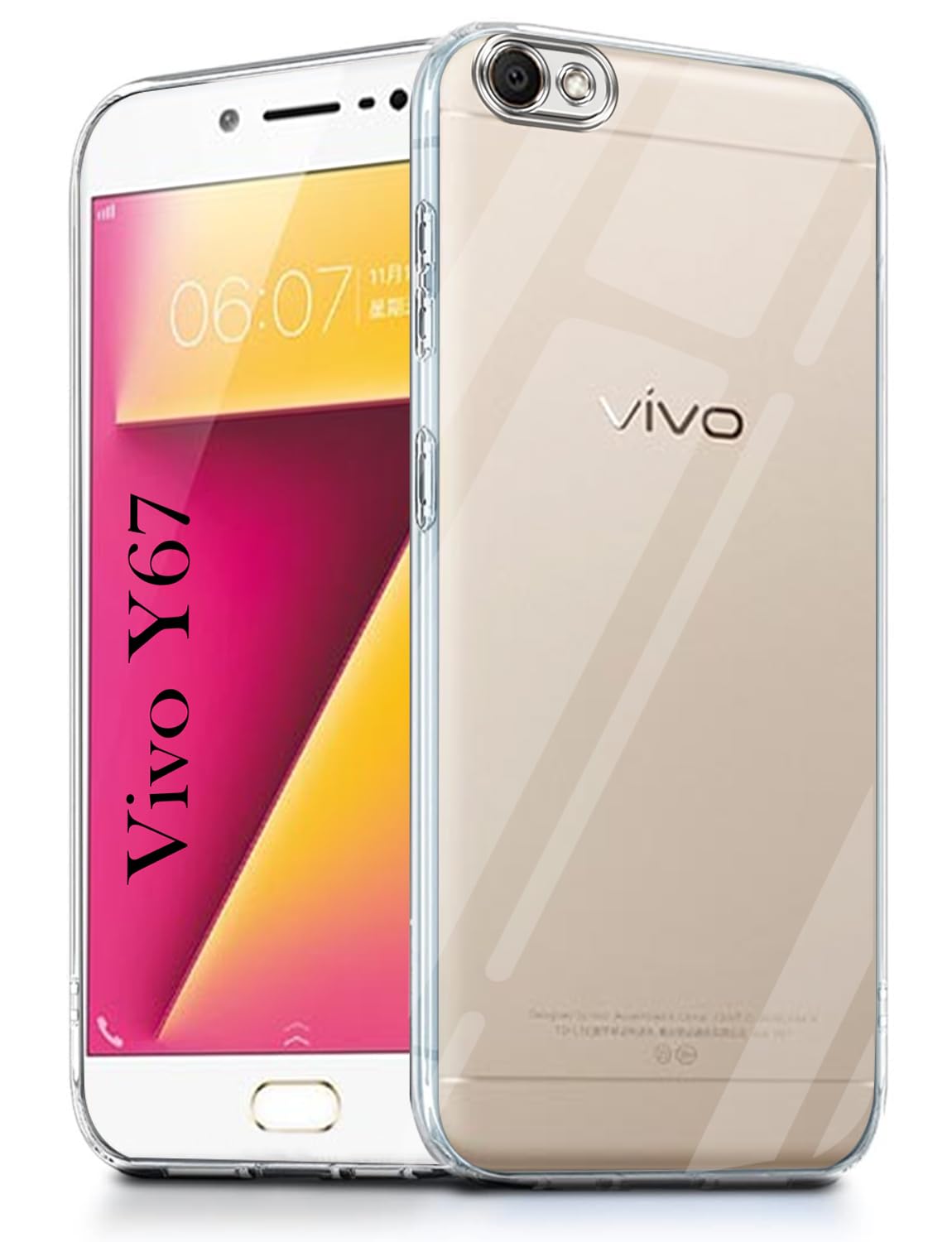 For Vivo Y67 Back Cover (Silicone Clear Shockproof Case with Camera Protection | Soft and Flexible)