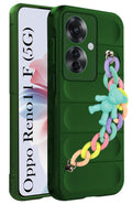 For Oppo Reno11 F 5G | Oppo Reno 11F 5G Back Cover for Girls Case with Bracelet (Wrist Hanging Chain | Micro-Fiber Cloth Inside)