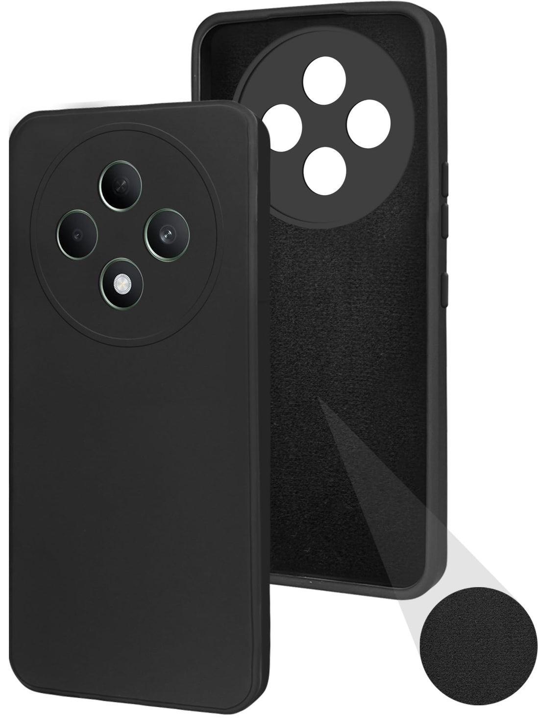 Back Cover Case for Oppo Reno 12F (Matte Finish Silicone with Inside Fiber Cloth)