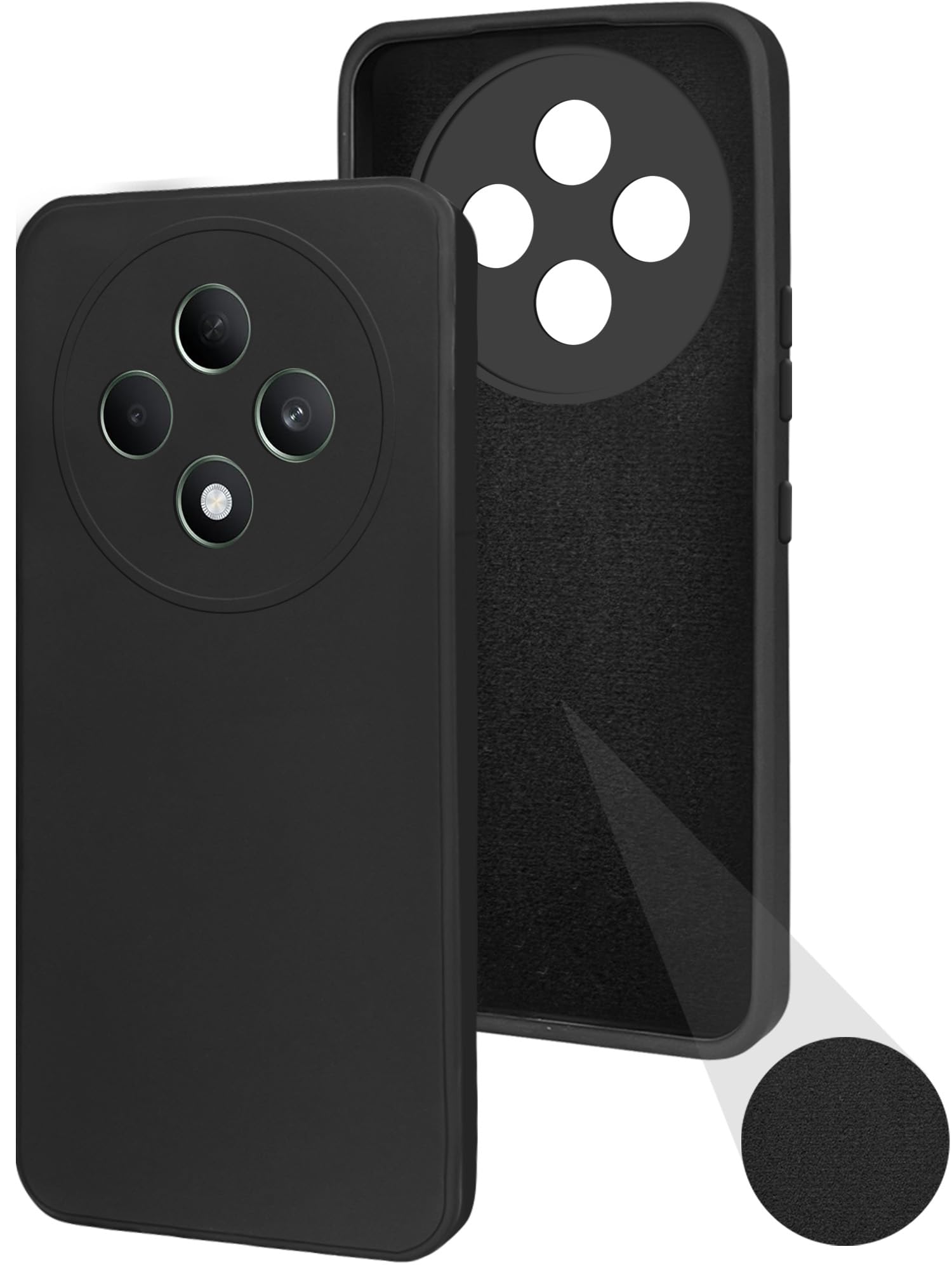 Back Cover Case for Oppo Reno 12F (Matte Finish Silicone with Inside Fiber Cloth)
