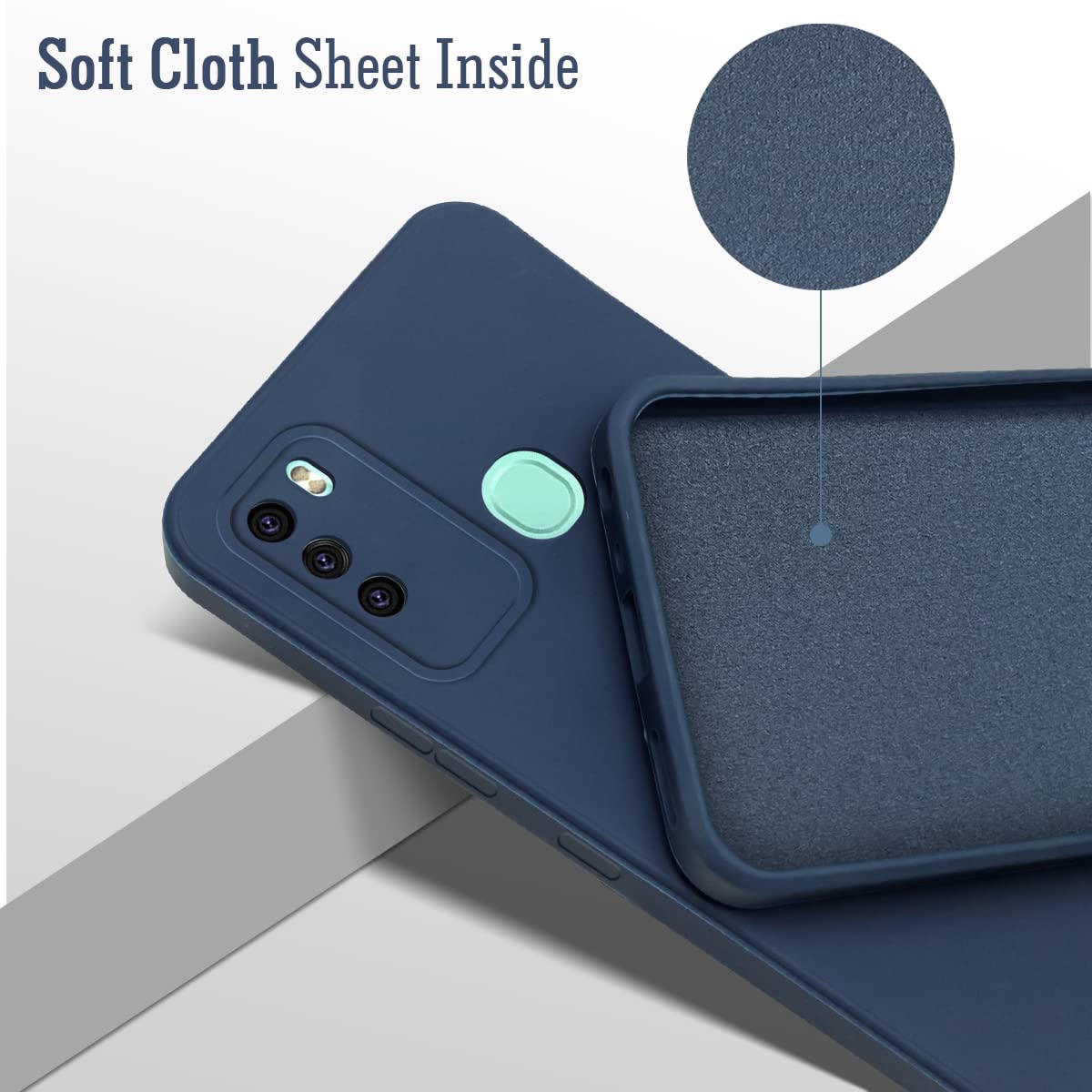 For Itel Vision 2 Back Cover Case (Matte Finish Silicone with Inside Fiber Cloth)