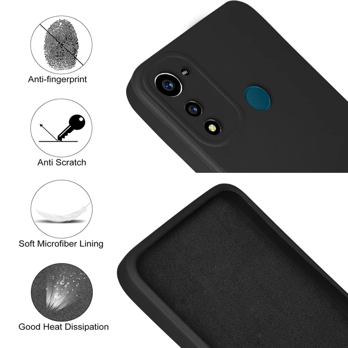 For Lava X3 Back Cover Case (Inside Fiber Cloth | Smooth Matte Finish | Elegant Professional Look |Black)