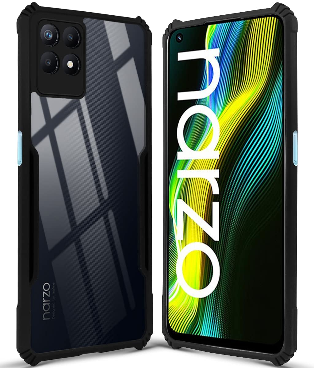 For Realme Narzo 50 Back Cover Case (Shockproof with Polycarbonate Clear Panel)