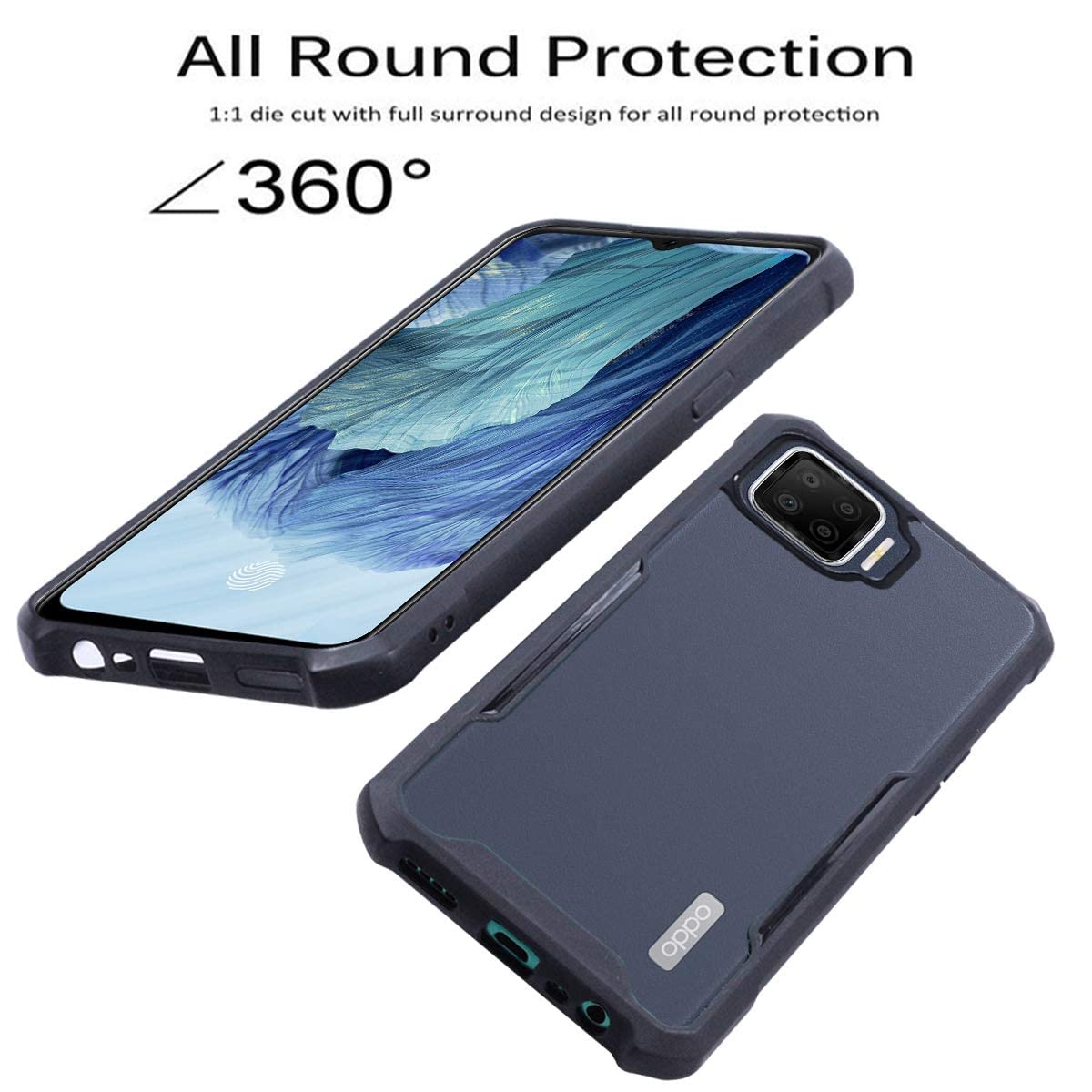 For Oppo F17 Back Cover Case (Shockproof with Polycarbonate Clear Panel)