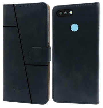 For Oppo F9 | Oppo F9 Pro Flip Cover Case (Stitched Leather with Magnetic Closure)