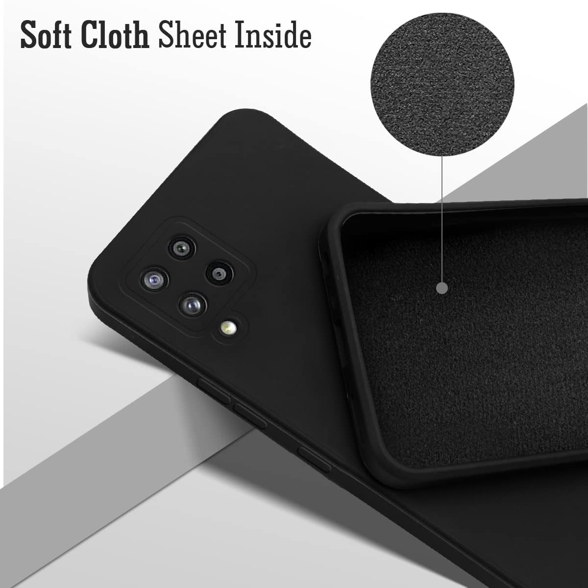 For Samsung Galaxy M42 5G Back Cover Case (Matte Finish Silicone with Inside Fiber Cloth)