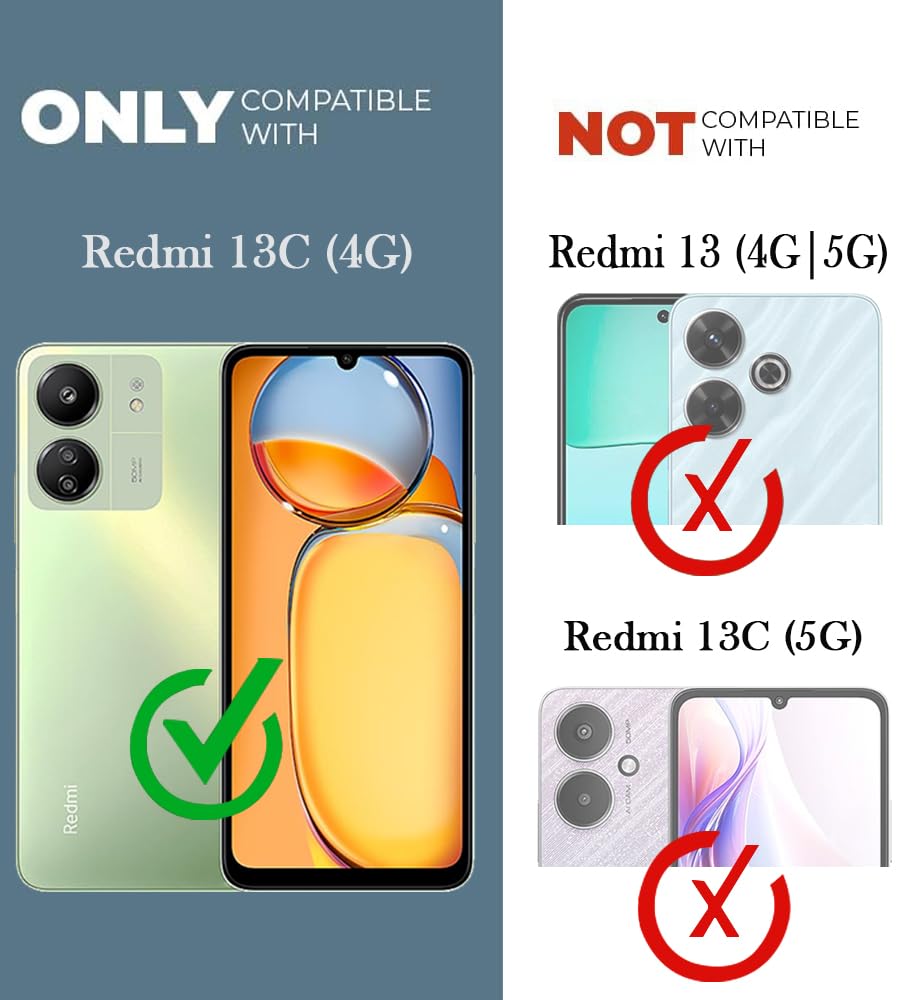 For Xiaomi Redmi 13C 4G Back Cover Case (Liquid Silicone | Side Grip | Camera Protection)