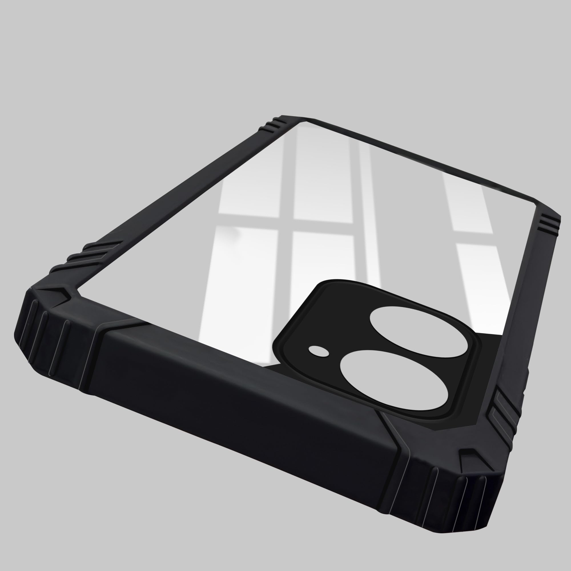 For Vivo Y18 | Vivo Y18e | Vivo Y03 | Vivo Y18i | Vivo Y18T Back Cover Case (Ultimate Shockproof Bumpers | Anti Yellow | Rugged Armor | Hybrid PC | Black )