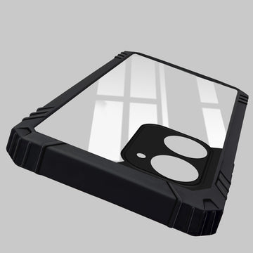 For Vivo Y18 | Vivo Y18e | Vivo Y03 | Vivo Y18i | Vivo Y18T Back Cover Case (Ultimate Shockproof Bumpers | Anti Yellow | Rugged Armor | Hybrid PC | Black )