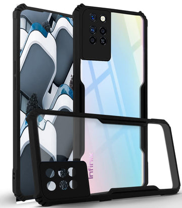 For Infinix Note 10 Pro Back Cover Case (Shockproof with Polycarbonate Clear Panel)