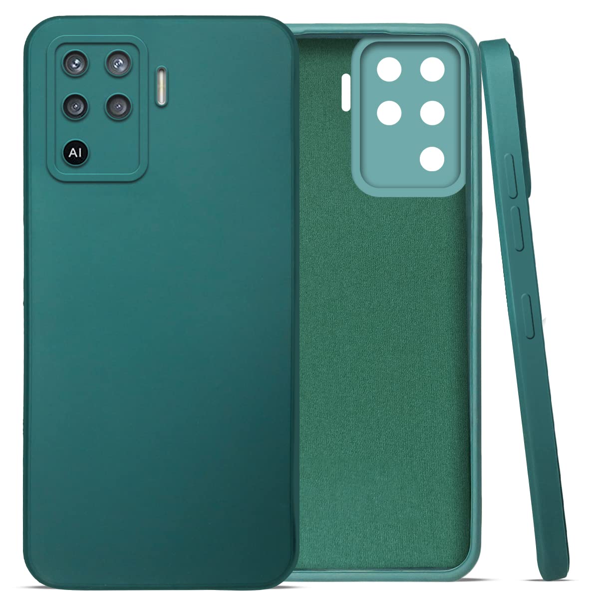 For Oppo Reno5 Lite | Reno 5 Lite Back Cover Case (Matte Finish Silicone with Inside Fiber Cloth)