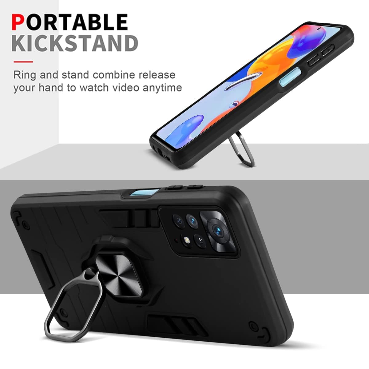 For Xiaomi Redmi Note 11 Pro |11 Pro 5G |11 Pro Plus Back Cover Case(Shockproof Polycarbonate Dual Layer Hybrid Armor)