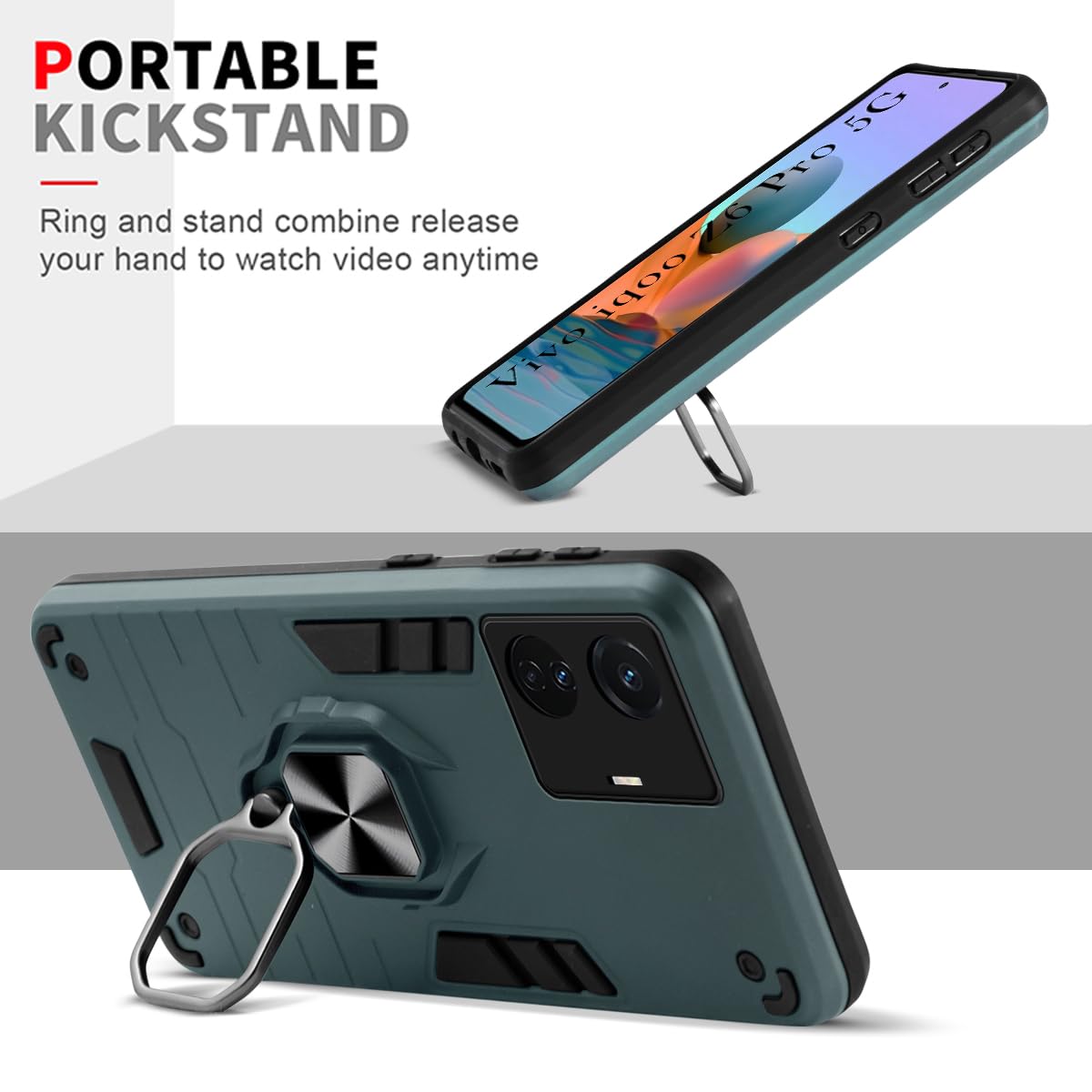 For Vivo iQOO Z6 Pro Back Cover Case (Shockproof Polycarbonate Dual Layer Hybrid Armor)
