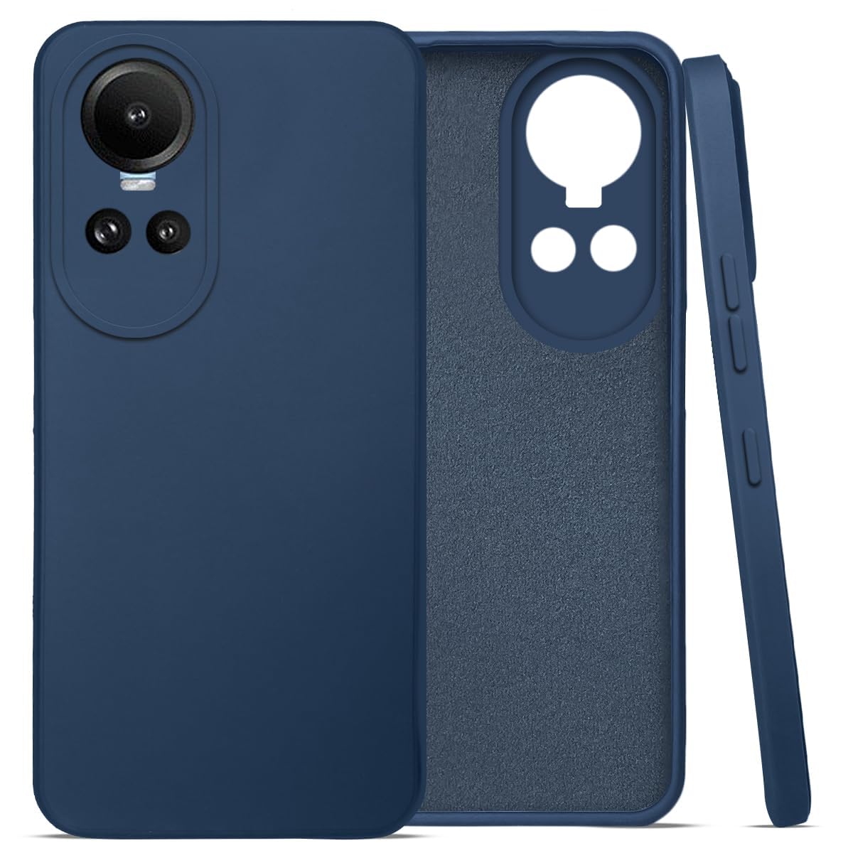 For Oppo Reno 10 5G | Oppo Reno 10 Pro 5G Back Cover Case (Matte Finish Silicone with Inside Fiber Cloth)