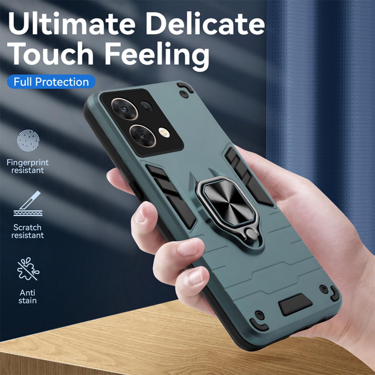For Oppo Reno 8 5G Back Cover Case (Shockproof Polycarbonate Dual Layer Hybrid Armor)