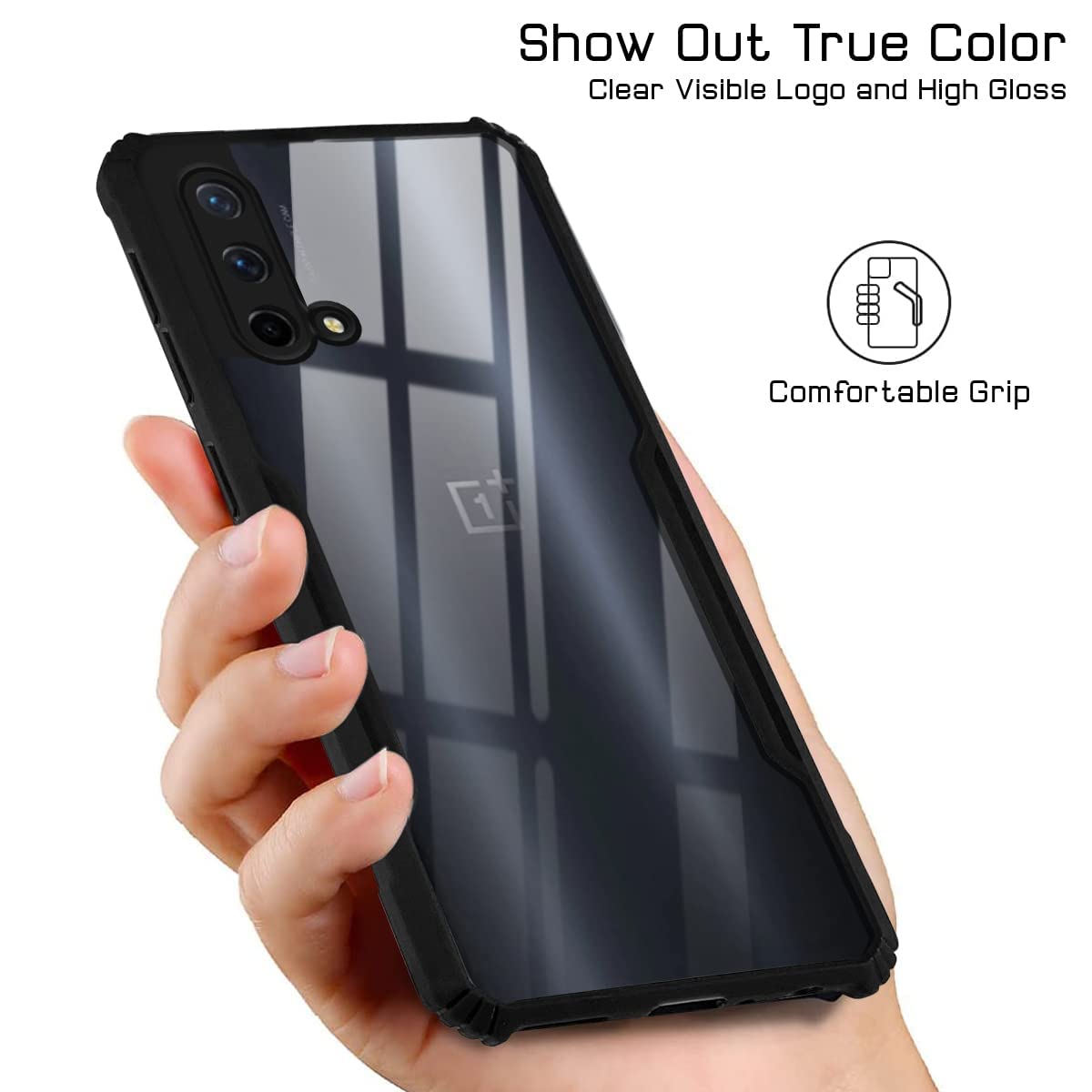 For OnePlus Nord CE 5G Back Cover Case (Crystal Glass Back | Shockproof Bumpers)