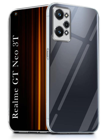 For Realme GT Neo 3T Back Cover ( Silicone Clear Shockproof Case with Camera Protection | Soft and Flexible | Transparent)