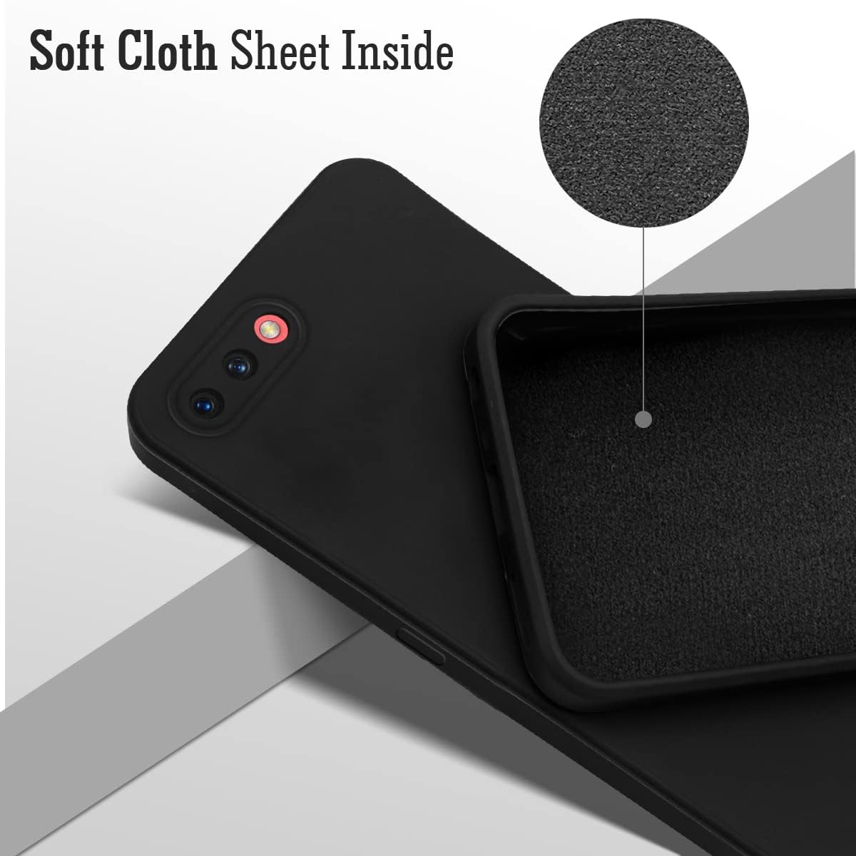 For Realme C1 Back Cover Case (Matte Finish Silicone with Inside Fiber Cloth)