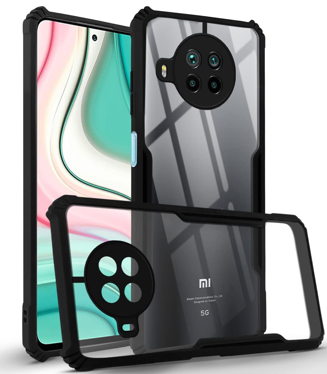 For Xiaomi Mi 10i 5G Back Case Cover (Shockproof with Polycarbonate Clear Panel | Professional Black)