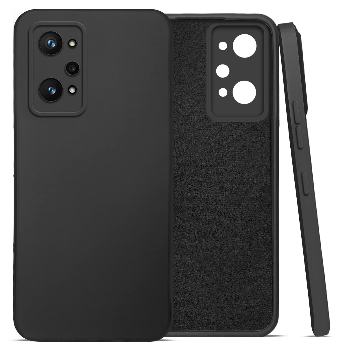 For Realme GT Neo 3T Back Cover Case ( Matte Silicone with Inside Fiber cloth)