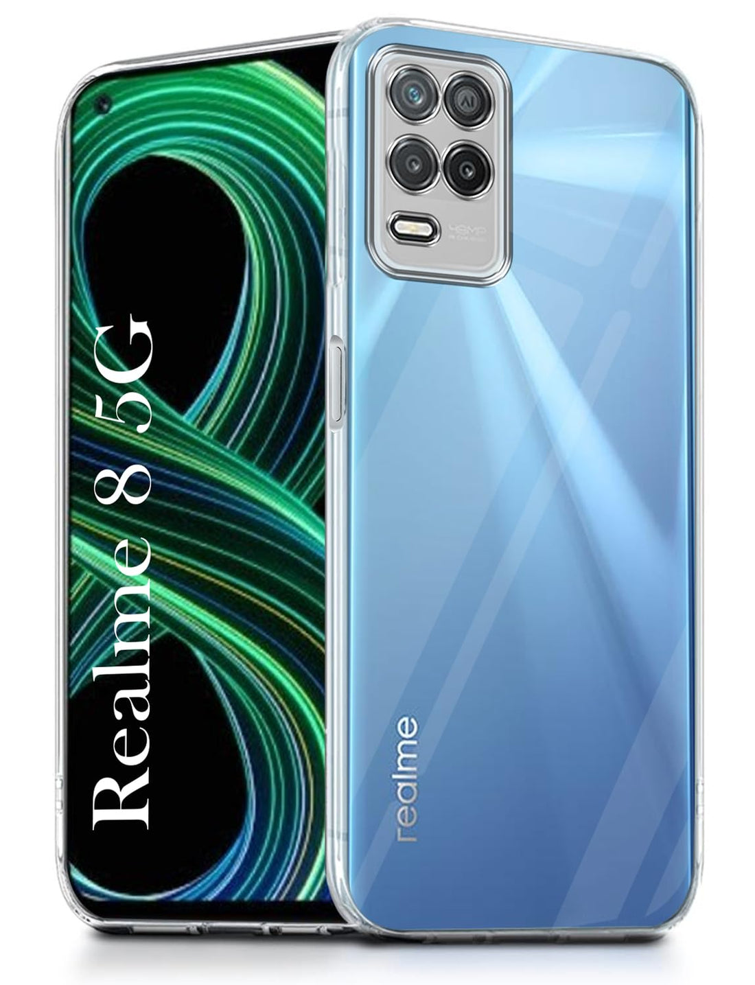 For Realme 8 5G Back Cover ( Silicone Clear Shockproof Case with Camera Protection | Soft and Flexible | Transparent)