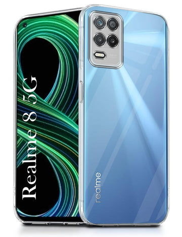 For Realme 8 5G Back Cover ( Silicone Clear Shockproof Case with Camera Protection | Soft and Flexible | Transparent)