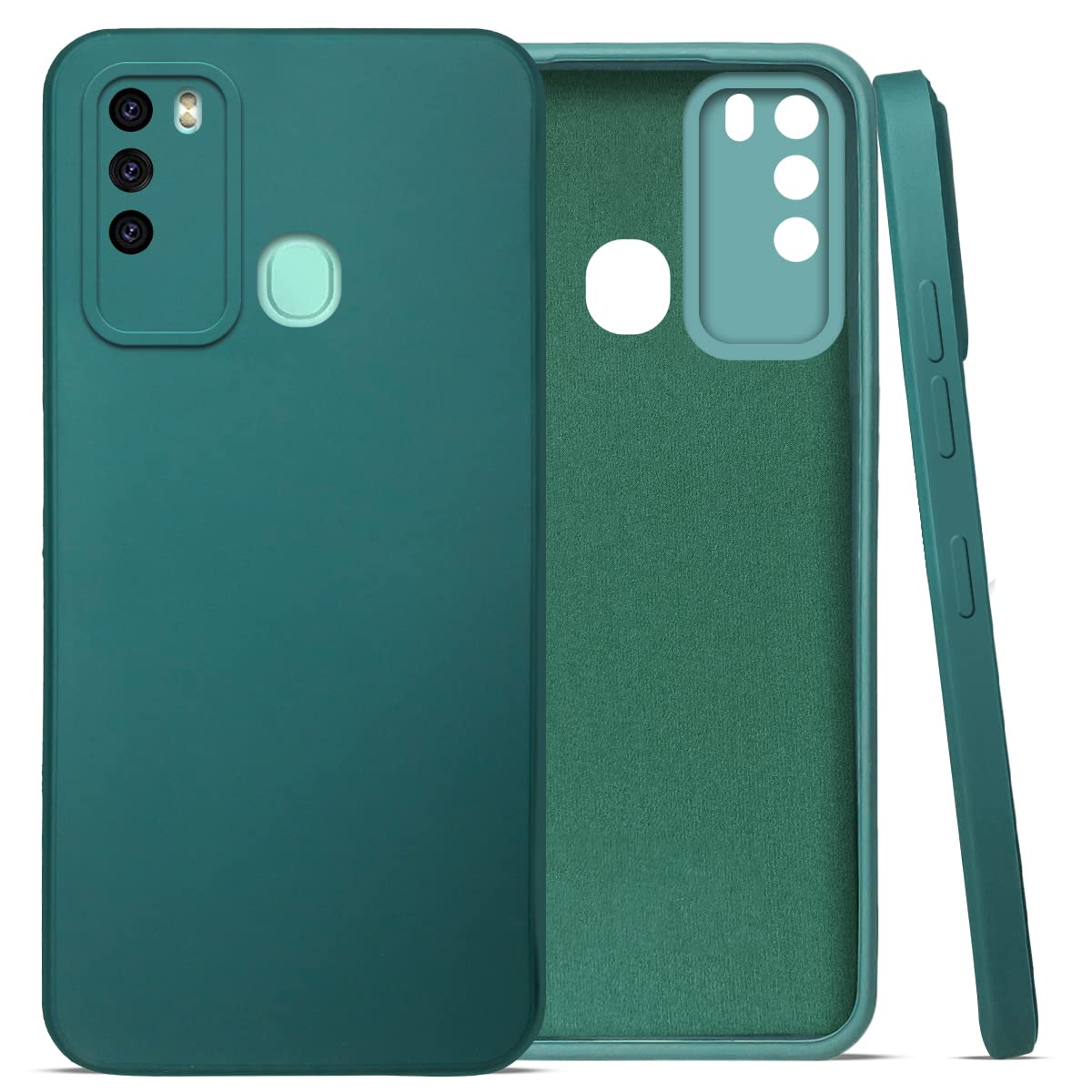 For Itel Vision 2 Back Cover Case (Matte Finish Silicone with Inside Fiber Cloth)