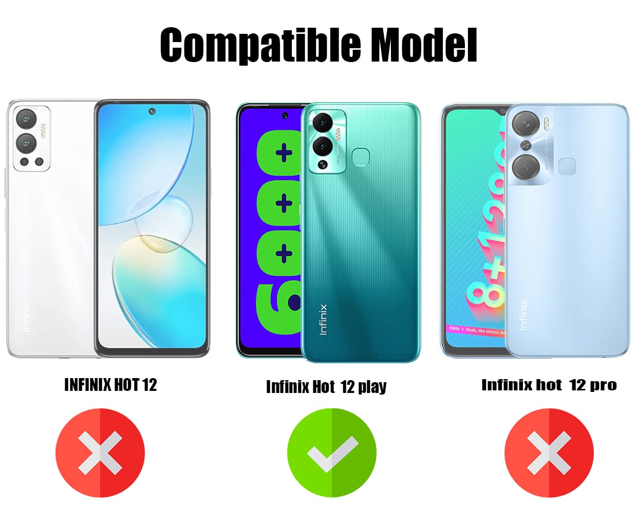 Fo Infinix Hot 12 Play Back Case Cover (Shockproof with Polycarbonate Clear Panel | Professional Black)