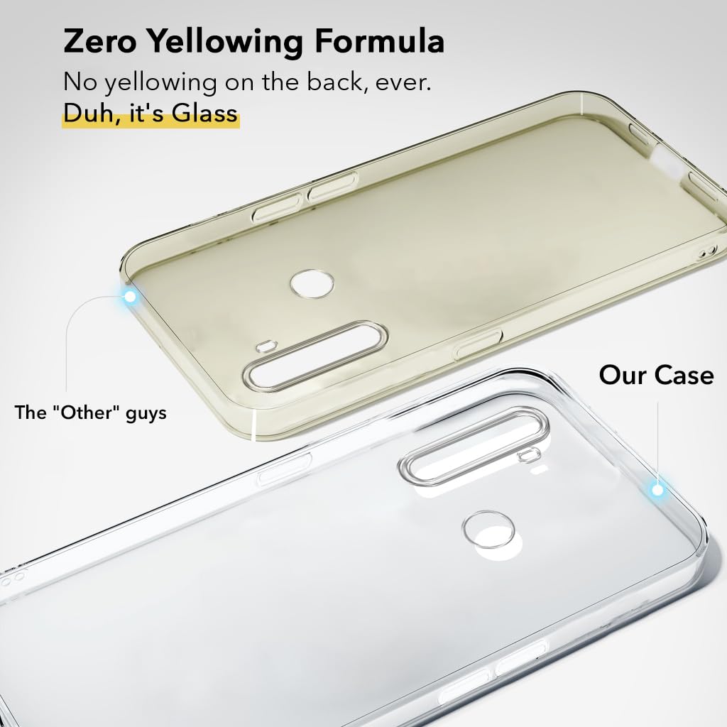 For Realme 5s 5i Back Cover Case (Hard Anti Yellow Clear