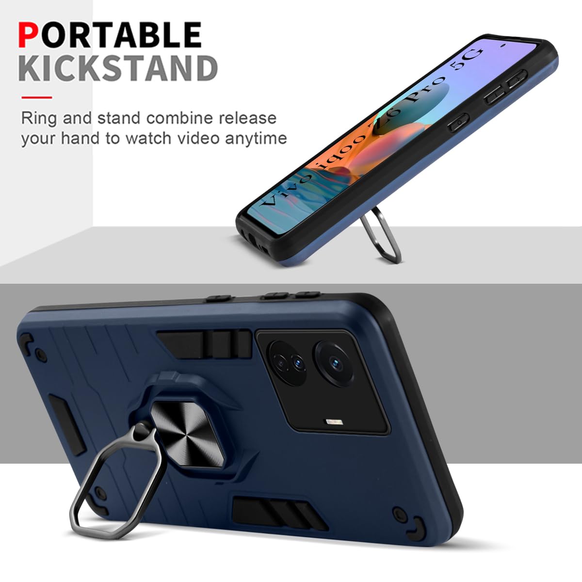 For Vivo iQOO Z6 Pro Back Cover Case (Shockproof Polycarbonate Dual Layer Hybrid Armor)