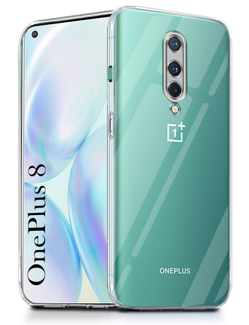 For OnePlus 8 Back Cover ( Silicone Clear Shockproof Case with Camera Protection | Soft and Flexible | Transparent)