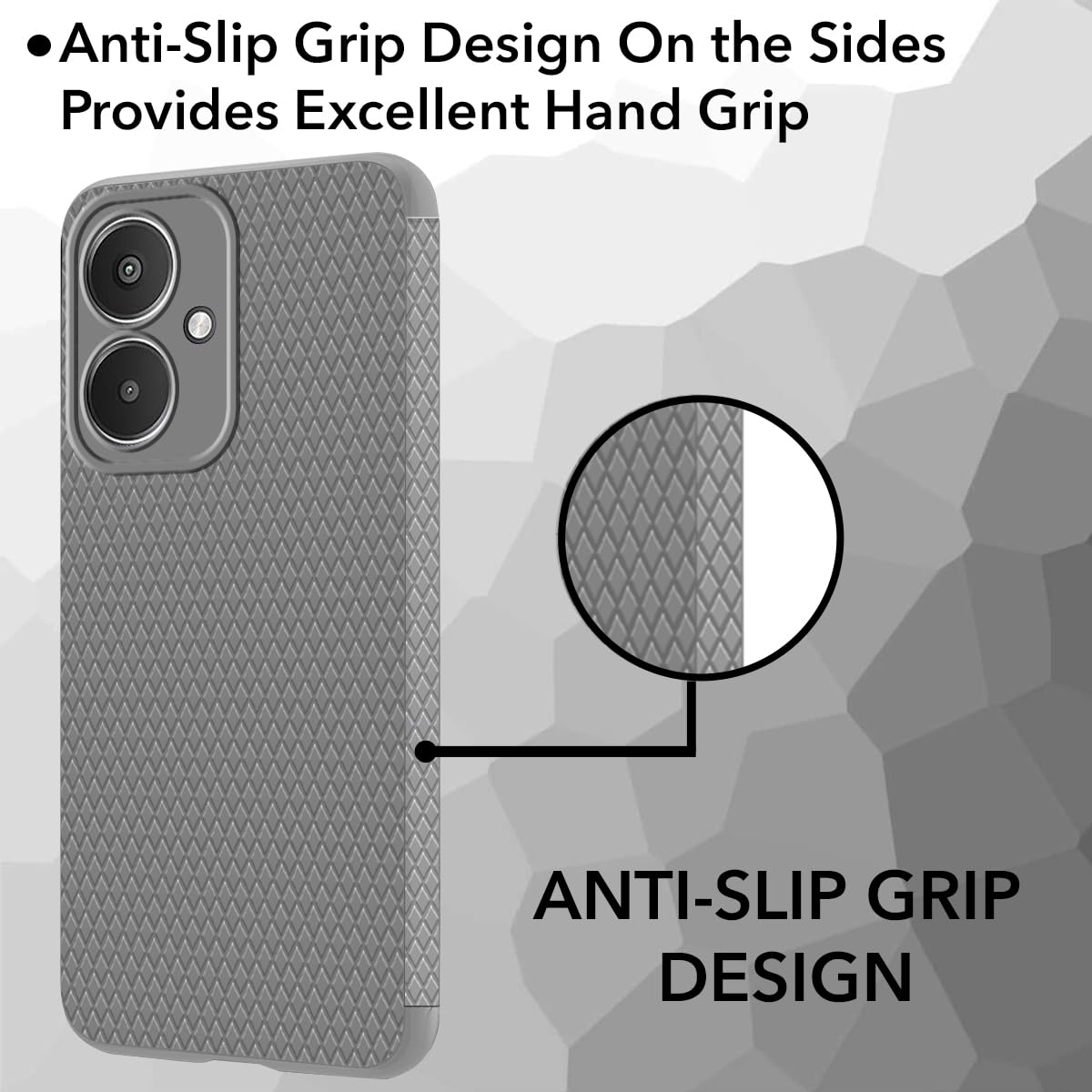 For Redmi 13C 5G Back Cover Case (Liquid Silicone | Side Grip | Camera Protection)
