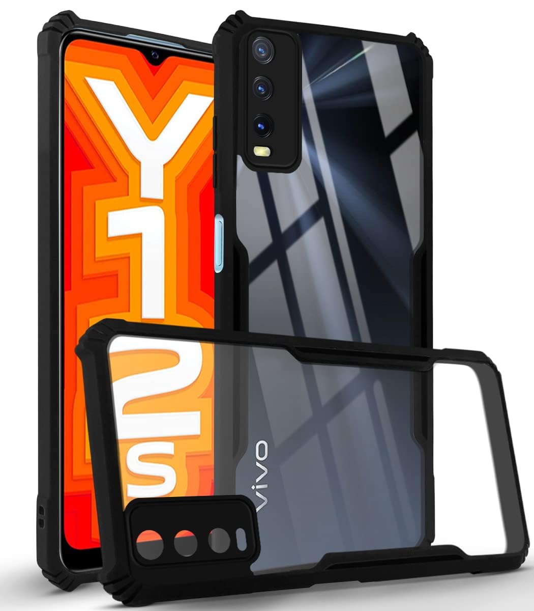 For Xiaomi 11T | Xiaomi 11T Pro Back Cover Case  (Shockproof with Polycarbonate Clear Panel | Professional Black)
