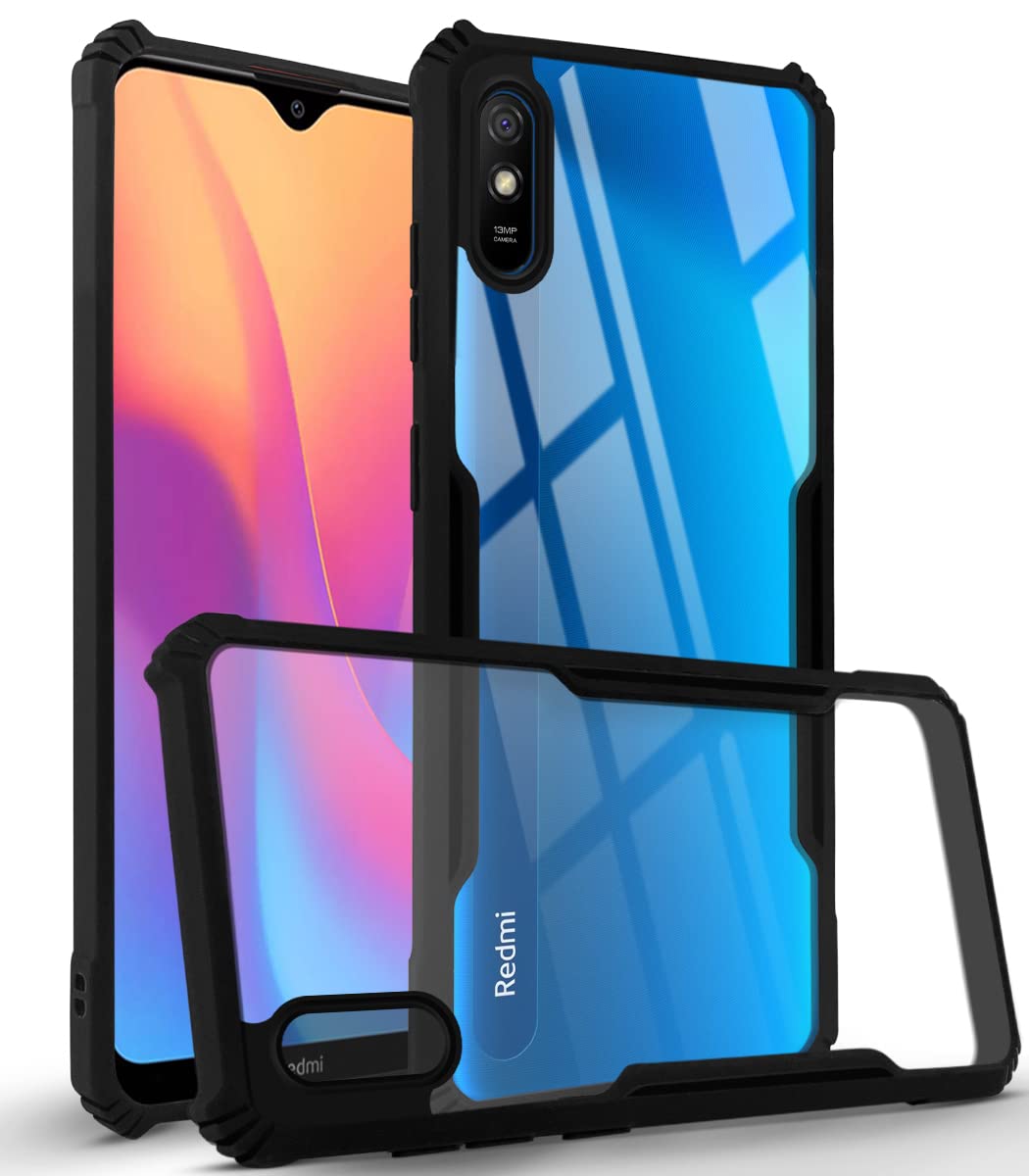 For Xiaomi Mi Redmi 9A Back Cover Case Hard PC Crystal Bumper Shockproof with Camera Protection (Matte Black)