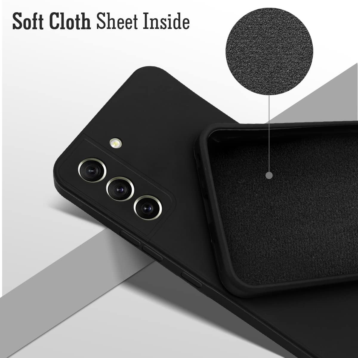 For Samsung Galaxy S21 FE 5G Back Cover Case (Matte Silicone with Inside Fiber Cloth)