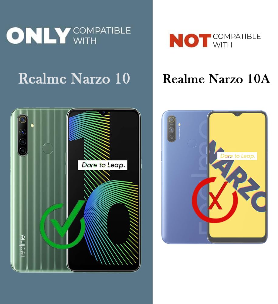 For Realme Narzo 10 Back Cover Case (Shockproof with Polycarbonate Clear Panel)