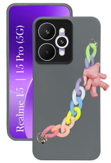 For Realme 15 | Realme 15 Pro Back Cover Case ( Wrist Hanging Chain | Teddy Bracelet Charms | Dual Color Matte Finish | Full Camera Protection | Sleek and Professional)