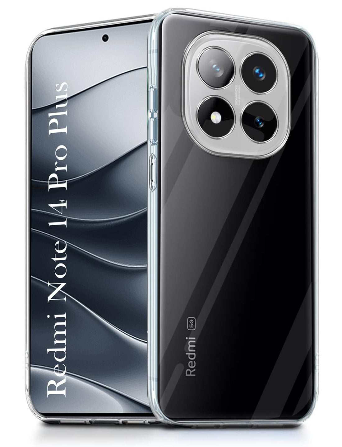For Redmi Note 14 Pro Plus Back Cover ( Silicone Clear Shockproof Case with Camera Protection | Soft and Flexible | Transparent)