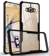 For Samsung Galaxy On 8 Back Cover Case( Shockproof with Polycarbonate Clear Panel | Professional Black)