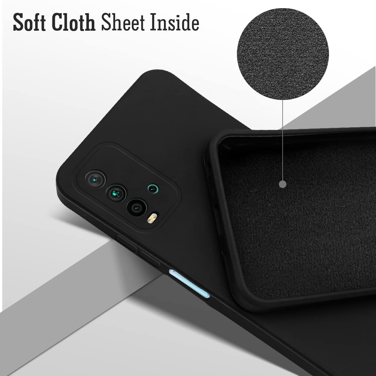 For Xiaomi Mi Redmi 9 Power Back Cover Case (Matte Finish Silicone with Inside Fiber Cloth)