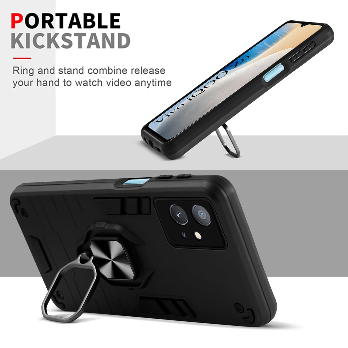 For Vivo iQOO Z6 5G Back Cover Case (Shockproof Polycarbonate Layer Hybrid Armor)