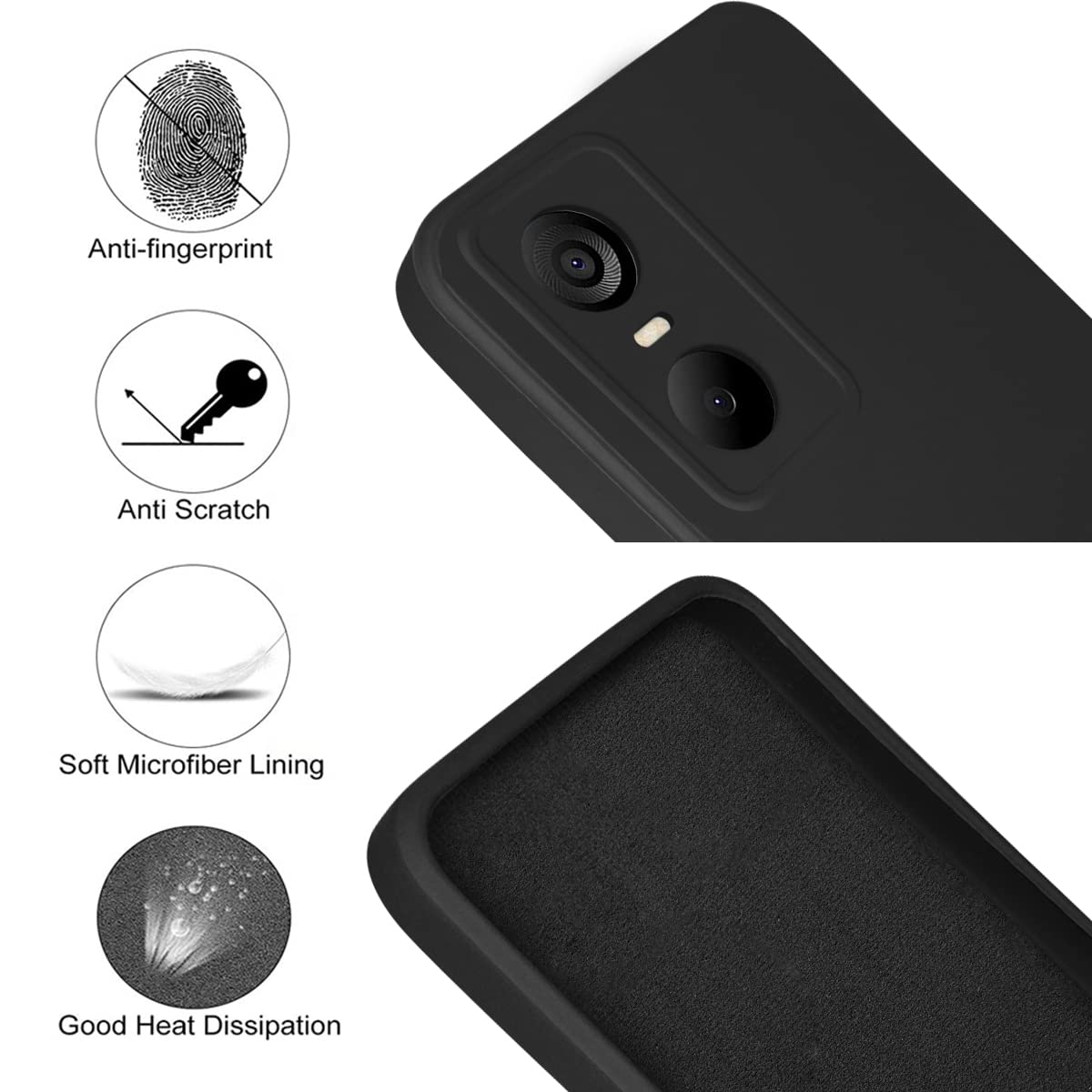 For Tecno Pop 6 Pro Back Cover Case (Inside Fiber Cloth | Smooth Matte Finish | Elegant Professional Look)