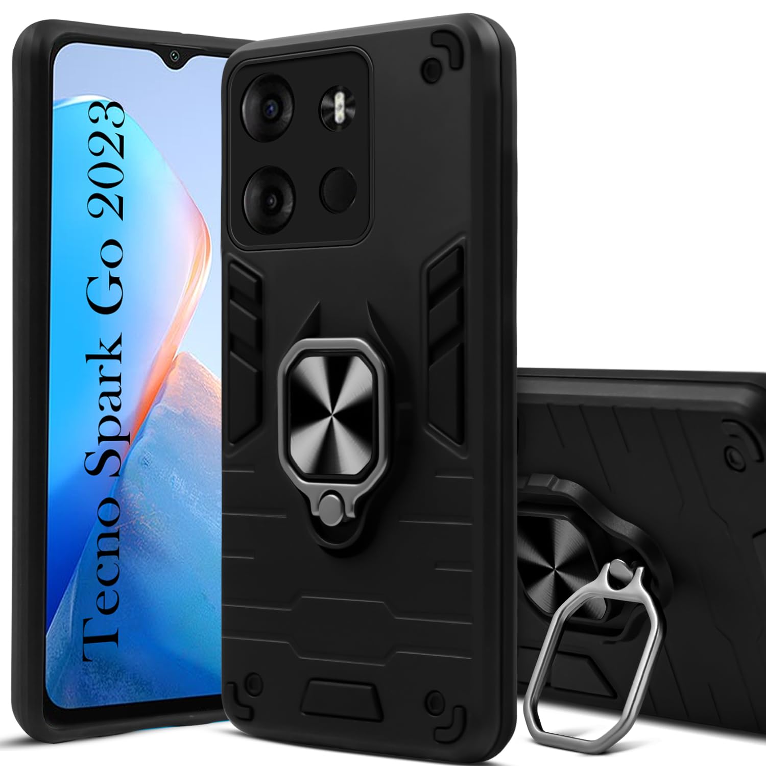 For Tecno Spark Go 2023 Back Cover Case (Shockproof Polycarbonate Dual Layer Hybrid Armor)