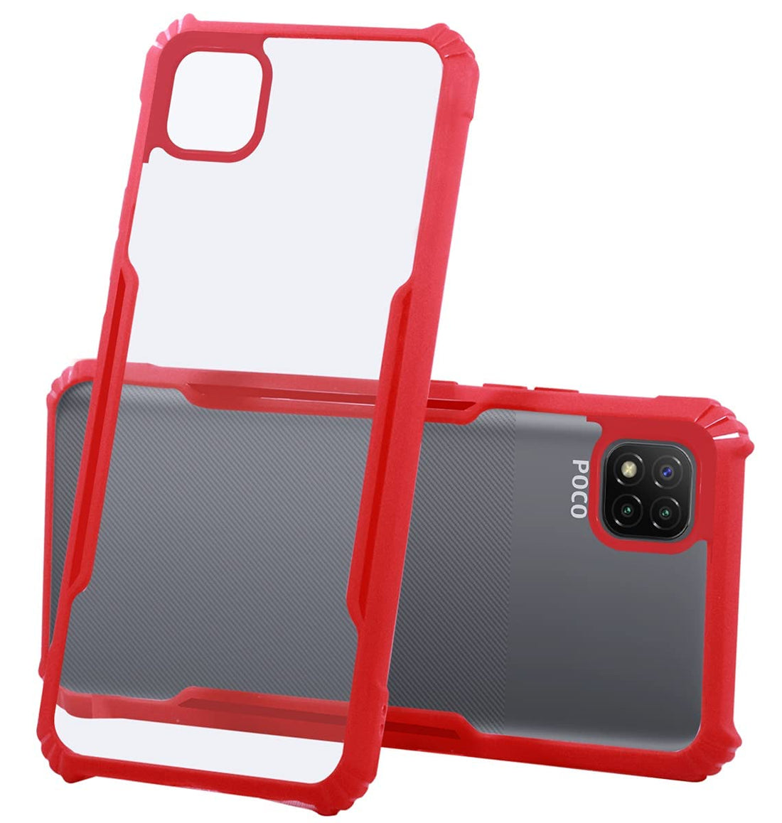 For Poco C3 Back Cover Case (Shockproof with Polycarbonate Panel)