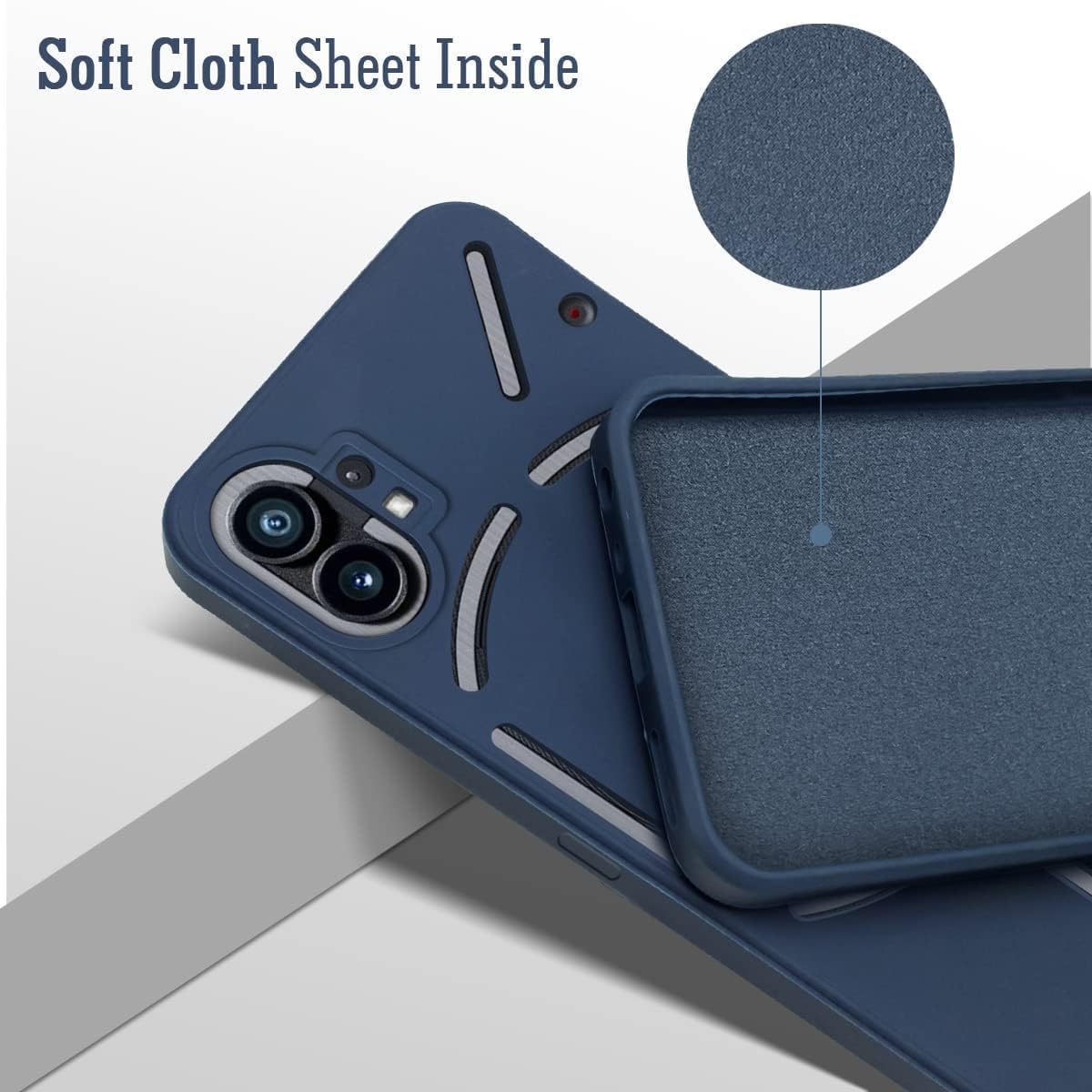 For Nothing Phone 1 Back Case Cover (Matte Finish Silicone with Inside Fiber Cloth | Elegant Professional Look)